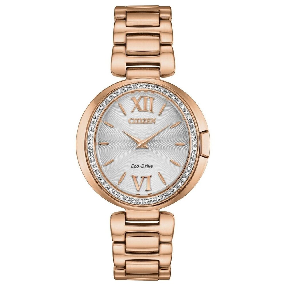 Citizen Capella Eco-Drive Women's Diamond Accent Gold-Tone 34mm Watch EX1503-54A